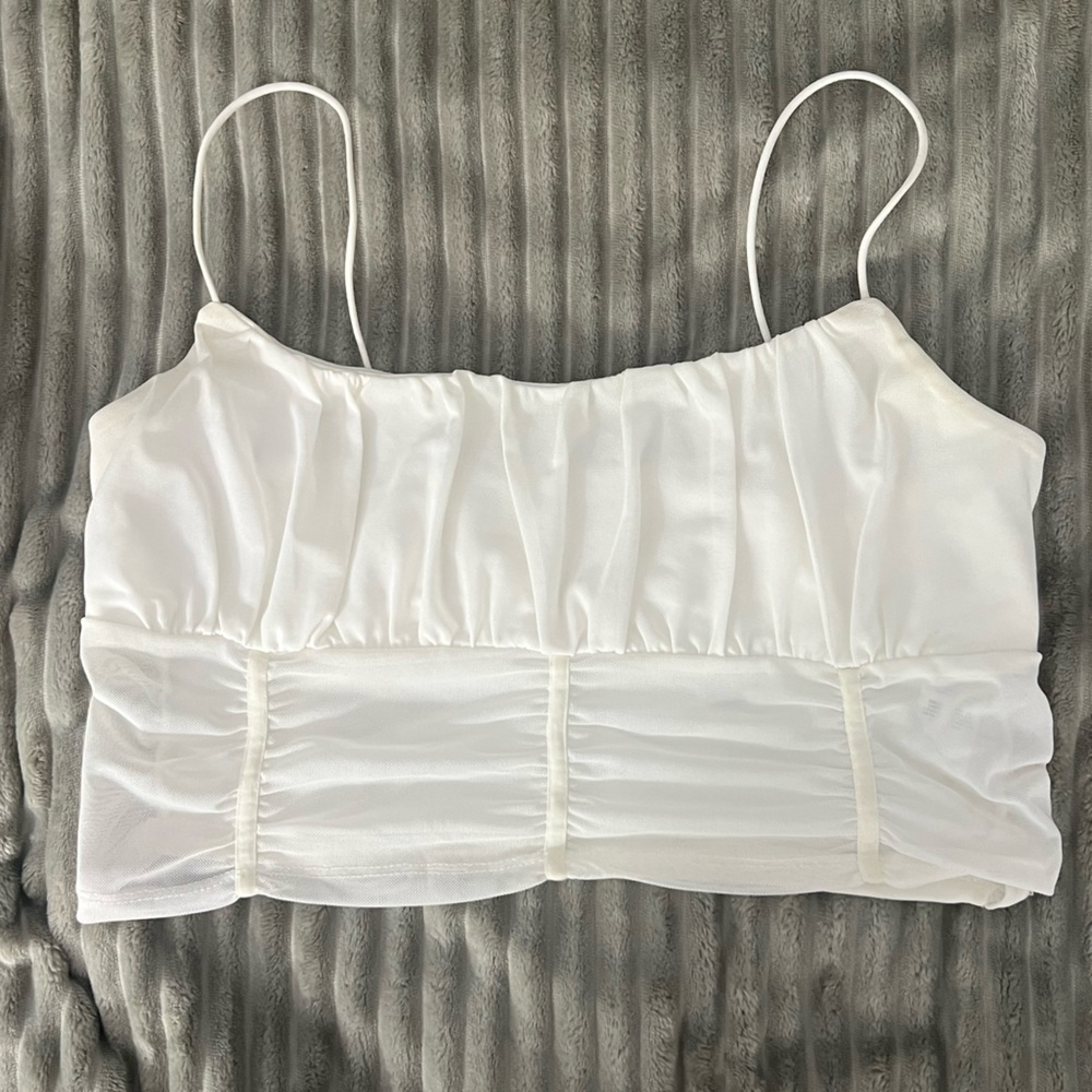Cropped Tank with Mesh Boddice